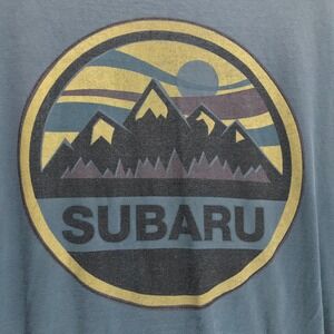 Subaru Men's T-Shirt Large Blue Cotton/Polyester Short Sleeve Crew Neck Size XL